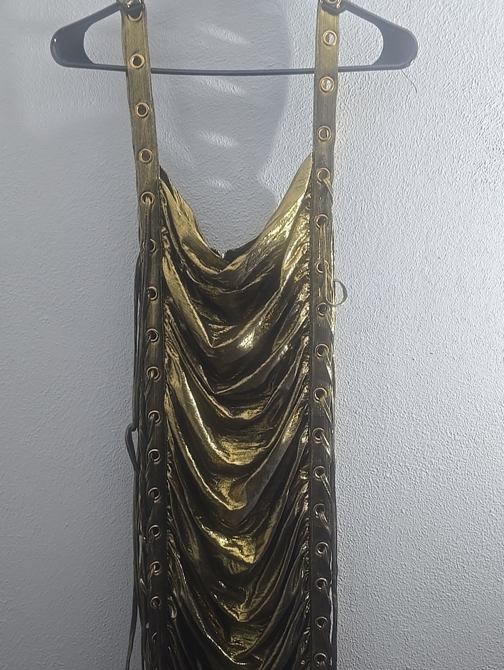 Metallic Gold , Sexy Tink Midi Dress
